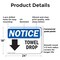 Signmission Towel Drop (Down Arrow), 24 in W x Rectangle, Plastic OS-2PACK-NS-P-1824-L-18705 - alternate 5